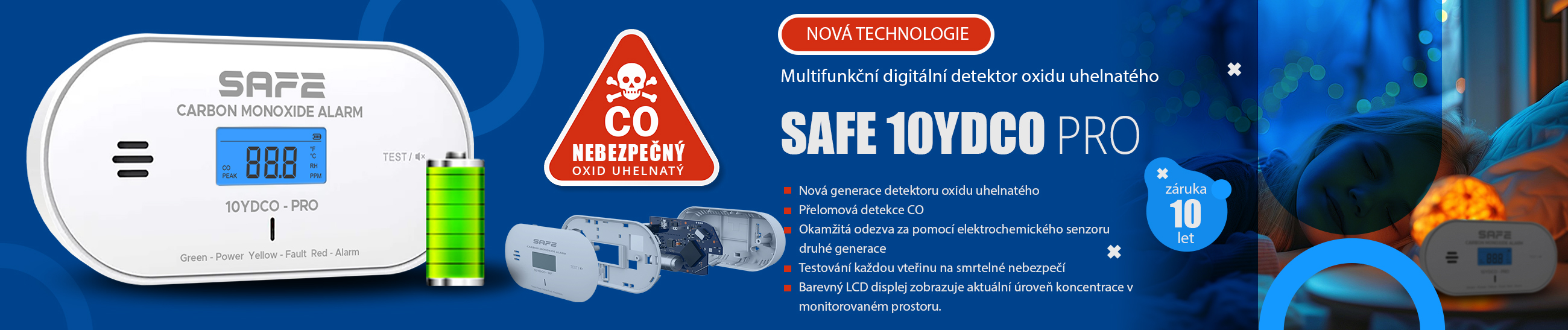 Detektor CO SAFE 10YDCO-PRO