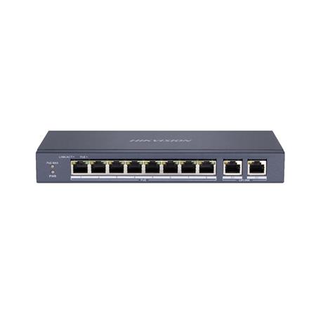 DS-3E0310P-E/M switch 8x 100TX PoE; 2x Gb uplink, 60W, Super PoE