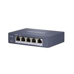 DS-3E0505HP-E full Gb switch 4x PoE (1x HI-PoE), 1x uplink RJ-45, 60W, dosah až 300m