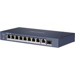 DS-3E0510HP-E full Gb switch 8x PoE (2x HI-PoE), 1x uplink RJ-45 + 1x uplink SFP, 110W,