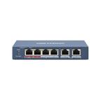 DS-3E1106HP-EI Smart switch 1x 100TX HI-PoE + 3x 100TX PoE; 2x 100TX uplink, 60W, Super