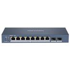 DS-3E1510P-SI Smart managed switch 8x Gb PoE + 2x Gb SFP Uplink, 110W, Super PoE - dosah