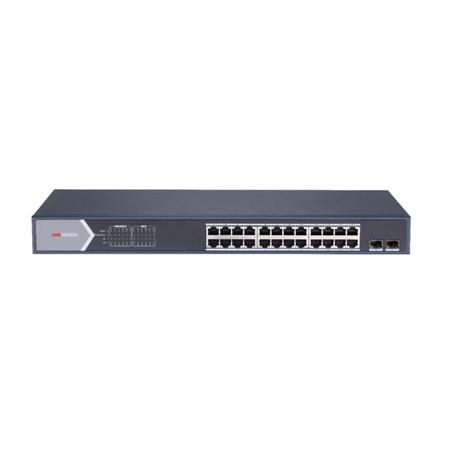 DS-3E1526P-SI Smart managed switch 24x Gb PoE + 2x Gb SFP Uplink, 370W, Super PoE - dosah