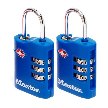 Kombinační visací zámky Master Lock TSA - modrý (2 ks / blistr)