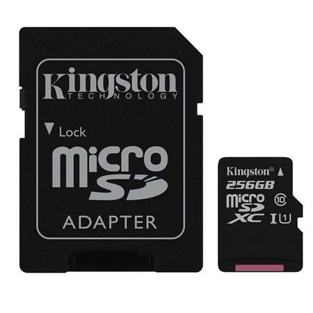 microSDXC Karta 256GB Kingston UHS-I, Class 10 + SD adapter