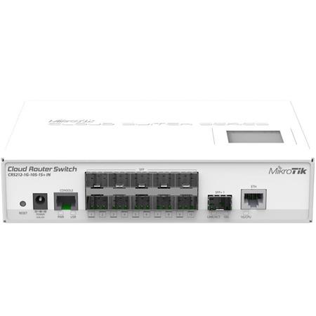 MikroTik CRS212-1G-10S-1S+IN MikroTik Cloud Router Switch, 10xGB SFP+;10xGB+1x10GB optika