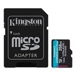 Paměťová karta KINGSTON micro SDXC 256GB Canvas Go! Plus A2 U3 V30 170MB/s + SD adaptér