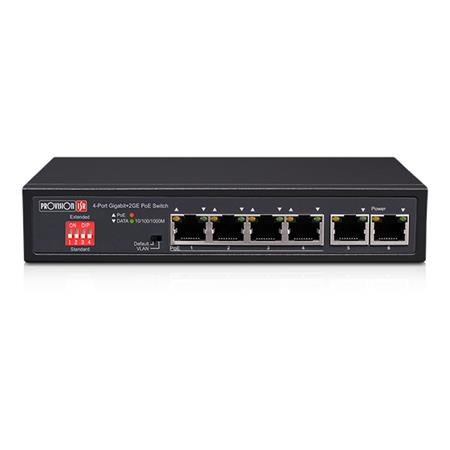 PoES-0472GC+2G Datový switch 4+2 gigabit portů, z toho 4 s PoE, CCTV mód