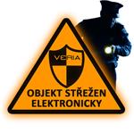 Reflexní výstražná samolepka - střeženo elektronicky