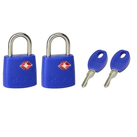 Set 2 ks visacích zámků Master Lock TSA 4695EURTAST - modrý