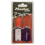 Set 2 ks visacích zámků pro zavazadla 4684EURTCOL - Master Lock - fialový