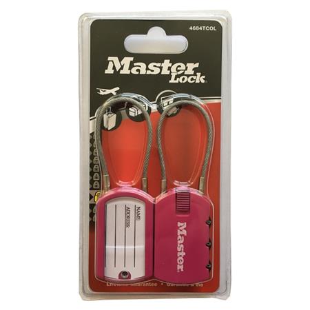 Set 2 ks visacích zámků pro zavazadla 4684EURTCOL - Master Lock - růžový