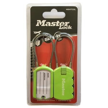 Set 2 ks visacích zámků pro zavazadla 4684EURTCOL - Master Lock - zelený