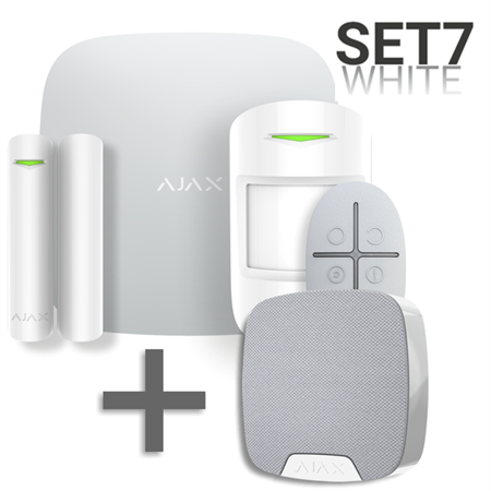 SET 7 - Ajax StarterKit white + Ajax HomeSiren white - ZDARMA