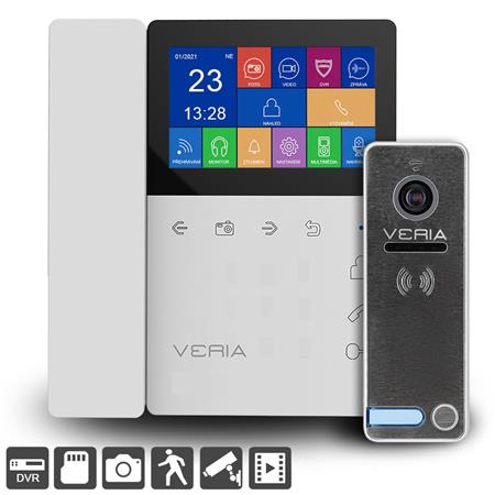 SET Videotelefon VERIA 7043B bílý + vstupní stanice VERIA 230