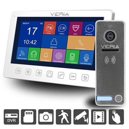 SET Videotelefon VERIA 7076B bílý + vstupní stanice VERIA 230