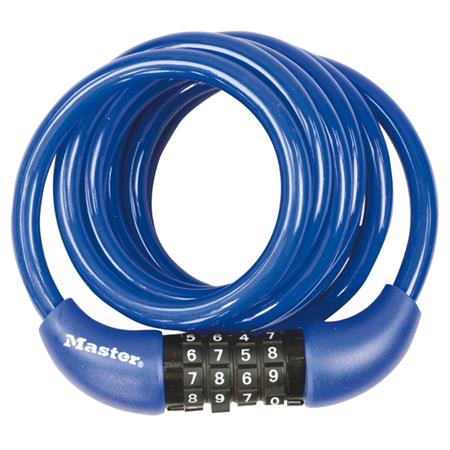 Spirálový kombinační zámek na kolo Master Lock 8221EURDPROCOL - 1,8m - modrý