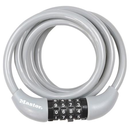 Spirálový kombinační zámek na kolo Master Lock 8221EURDPROCOL - 1,8m - šedý