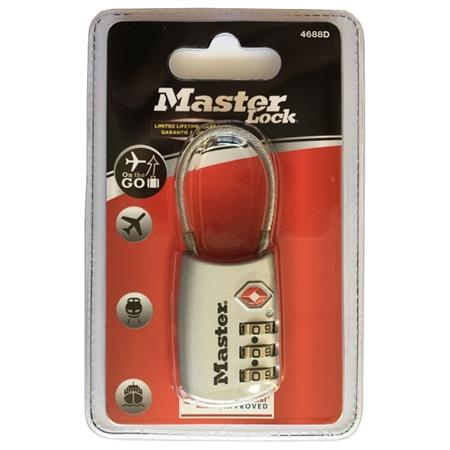 Visací kombinační zámek Master Lock TSA 4688EURD - stříbrný