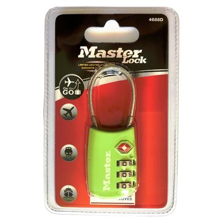 Visací kombinační zámek Master Lock TSA 4688EURD - zelený