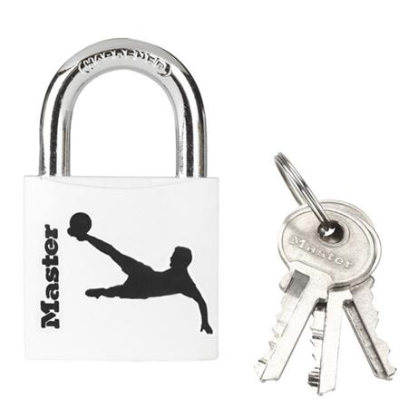 Visací zámek Master Lock z pevného hliníku 3430EURDSPO_football - 30mm