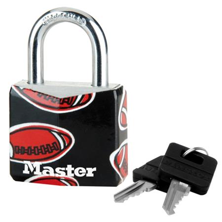 Visací zámek Master Lock z pevného hliníku 9130EURDPSP_rugby - 30mm